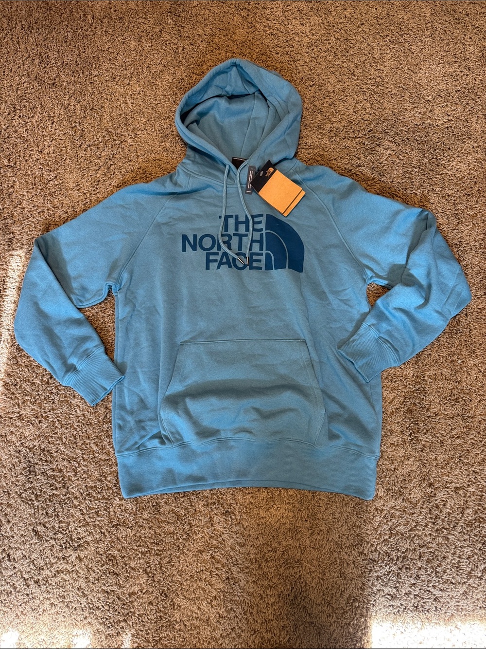 NWT The North Face Women’s Storm Blue Pullover Hoodie with Navy Logo